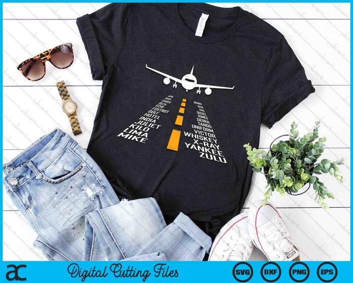 Airplane Pilot Airport Runway Phonetic Alphabet Plane SVG PNG Digital Cutting Files