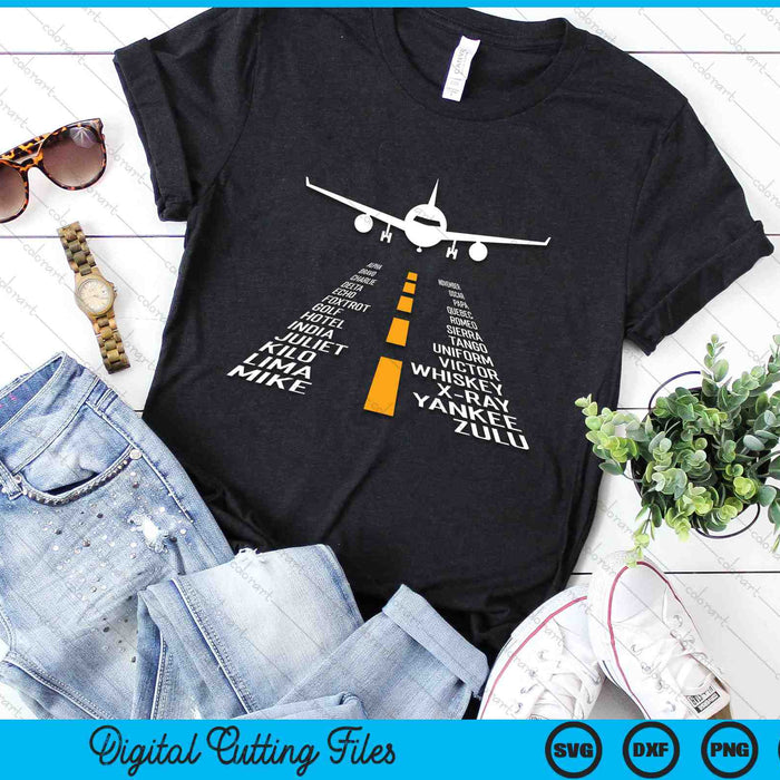 Airplane Pilot Airport Runway Phonetic Alphabet Plane SVG PNG Digital Cutting Files