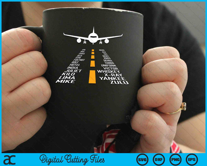 Airplane Pilot Airport Runway Phonetic Alphabet Plane SVG PNG Digital Cutting Files