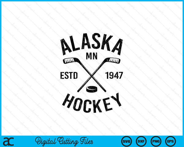 Alaska Minnesota Ice Hockey Sticks Vintage Gift SVG PNG Digital Cutting Files