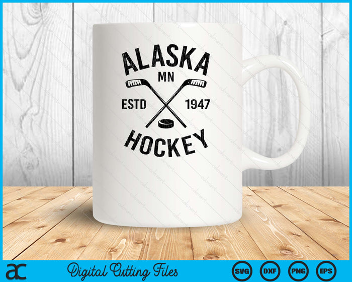 Alaska Minnesota Ice Hockey Sticks Vintage Gift SVG PNG Digital Cutting Files