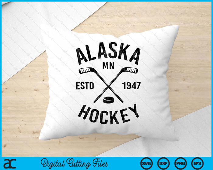 Alaska Minnesota Ice Hockey Sticks Vintage Gift SVG PNG Digital Cutting Files