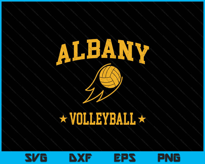 Albany Volleyball Vintage Gameday Retro Volleyball Lover SVG PNG Digital Printable Files