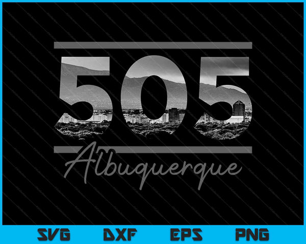 Albuquerque 505 Area Code Skyline New Mexico Vintage  Digital Artwork
