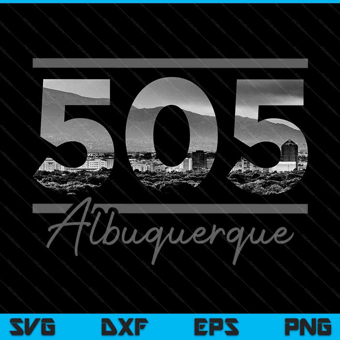 Albuquerque 505 Area Code Skyline New Mexico Vintage  Digital Artwork