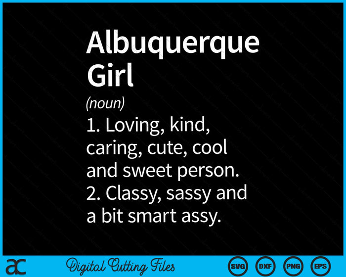 Albuquerque Girl NM New Mexico Home Roots SVG PNG Snijden afdrukbare bestanden