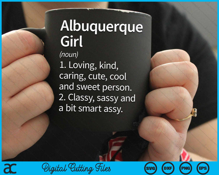 Albuquerque Girl NM New Mexico Home Roots SVG PNG Snijden afdrukbare bestanden