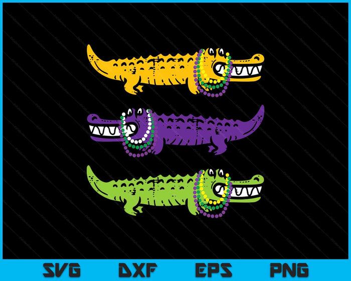 Aligator Crocodiles Louisiana Mardi Gras SVG PNG Digital Printable Files