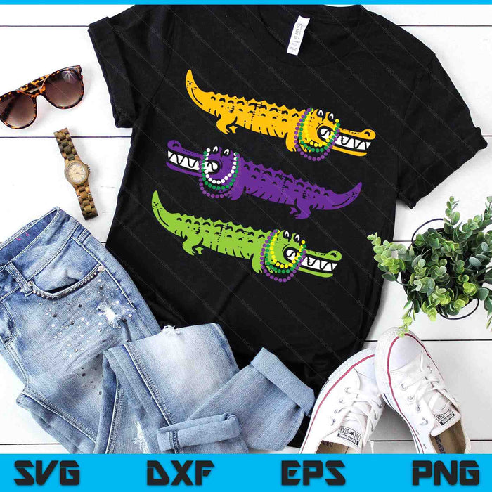 Aligator Crocodiles Louisiana Mardi Gras SVG PNG Digital Printable Files