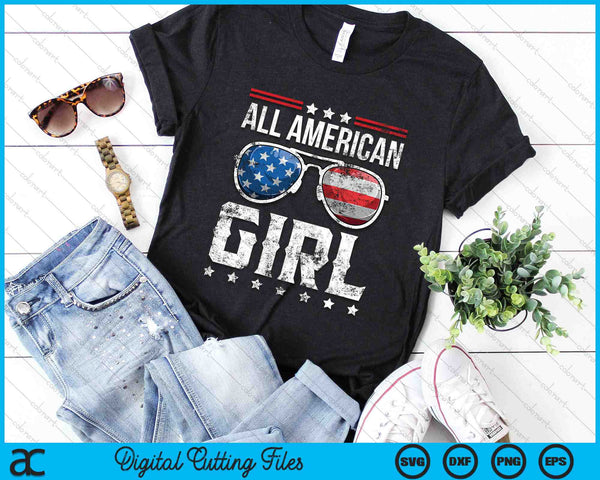 All American Girl Matching Family 4th of July SVG PNG Digital Cutting Files