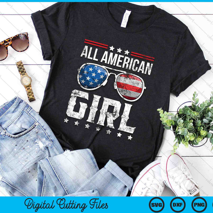 All American Girl Matching Family 4th of July SVG PNG Digital Cutting Files