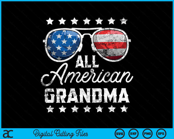 All American Grandma 4th Of July SVG PNG Cutting Printable Files