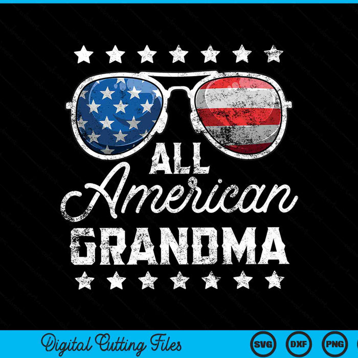 All American Grandma 4th Of July SVG PNG Cutting Printable Files