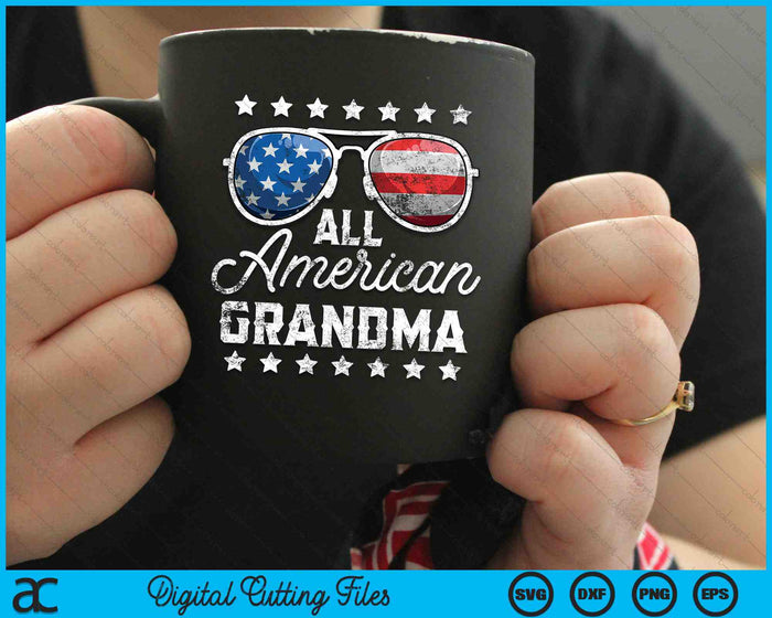 All American Grandma 4th Of July SVG PNG Cutting Printable Files