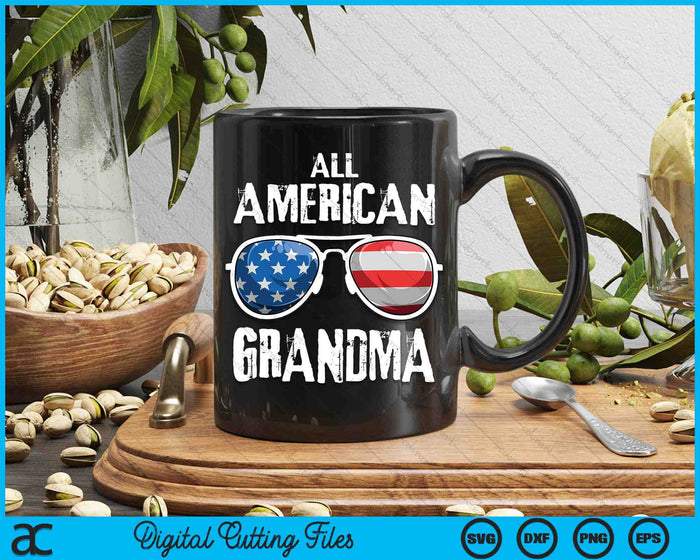 All American Grandma 4th Of July Patriotic SVG PNG Digital Cutting Files