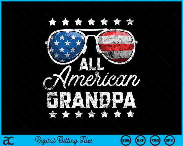 All American Grandpa 4th Of July SVG PNG Cutting Printable Files