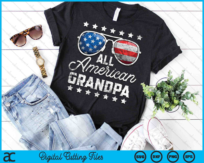 All American Grandpa 4th Of July SVG PNG Cutting Printable Files