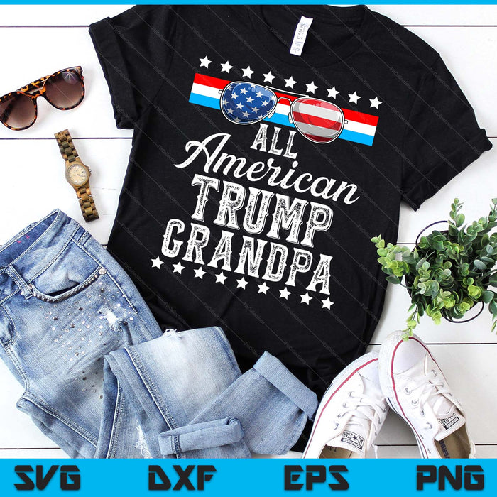 All American Trump Grandpa American Flag Sunglasses SVG PNG Digital Printable Files
