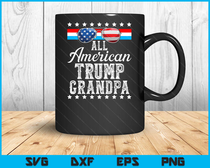 All American Trump Grandpa American Flag Sunglasses SVG PNG Digital Printable Files