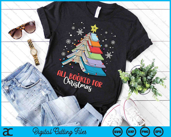 All Booked For Christmas Book Christmas Tree Lights SVG PNG Digital Printable Files