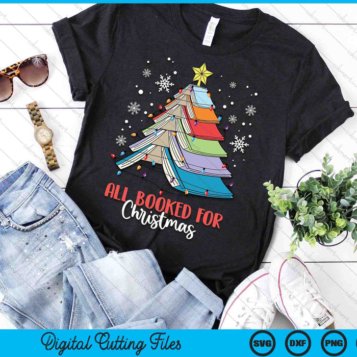 All Booked For Christmas Book Christmas Tree Lights SVG PNG Digital Printable Files