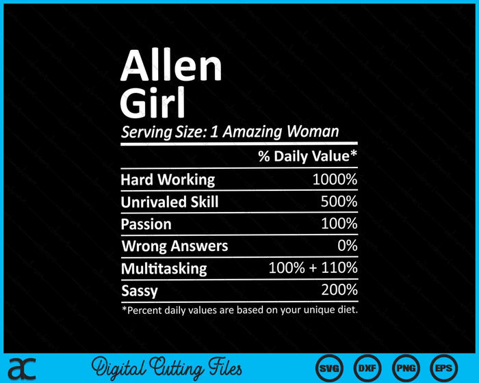 Allen Girl TX Texas Funny City Home Roots SVG PNG Archivos de corte digital