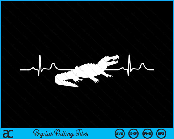 Alligator Heartbeat Gator Crocodile Zoo Animal SVG PNG Digital Cutting Files