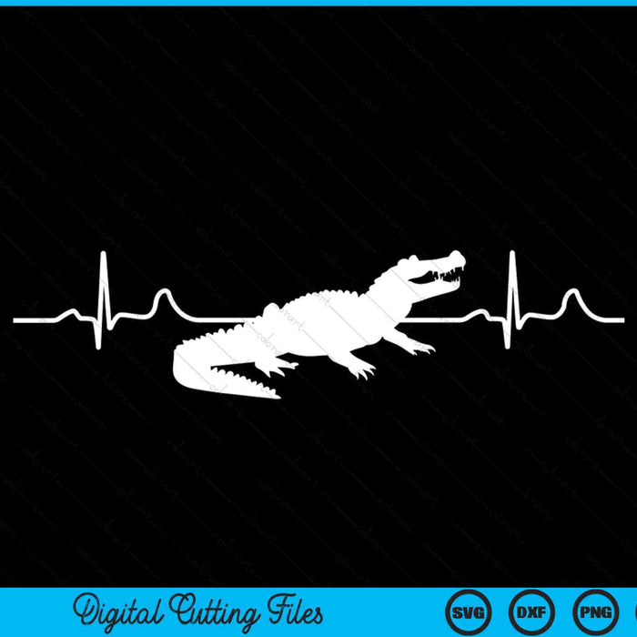 Alligator Heartbeat Gator Crocodile Zoo Animal SVG PNG Digital Cutting Files