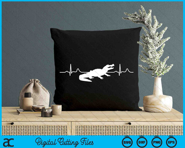 Alligator Heartbeat Gator Crocodile Zoo Animal SVG PNG Digital Cutting Files