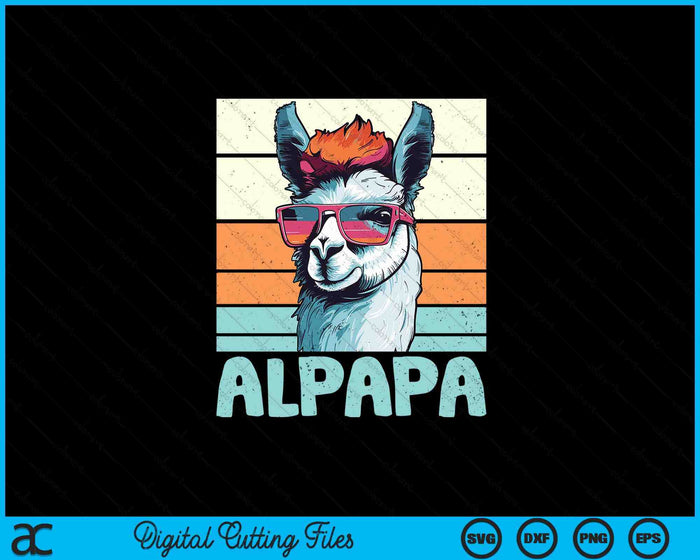 Alpapa Father's Day Best Dad Alpaca SVG PNG Digital Printable Files