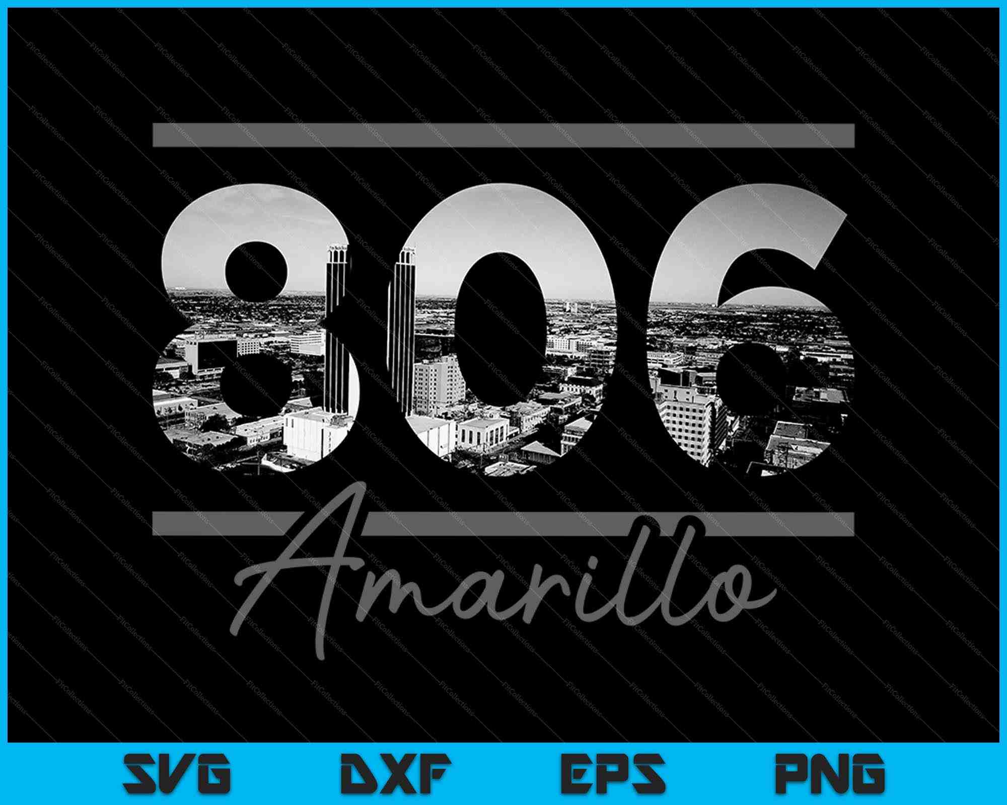 Amarillo 806 Area Code Skyline Texas Vintage SVG PNG Files – creativeusarts