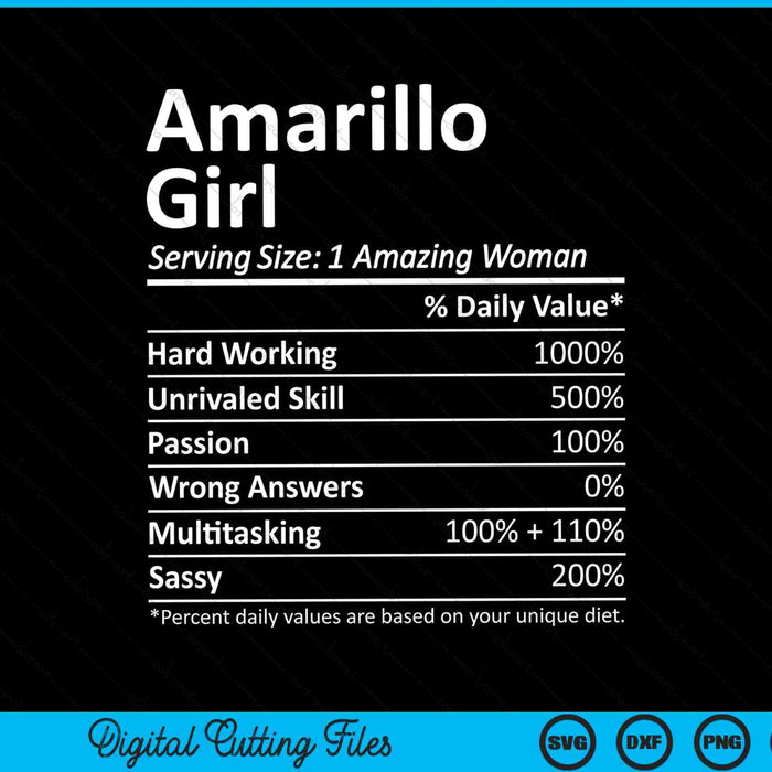 Amarillo Girl TX Texas Funny City Home Roots SVG PNG Cortar archivos imprimibles