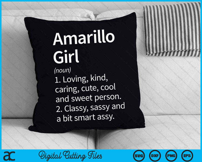 Amarillo Girl TX Texas Home Roots SVG PNG Archivos de corte digital