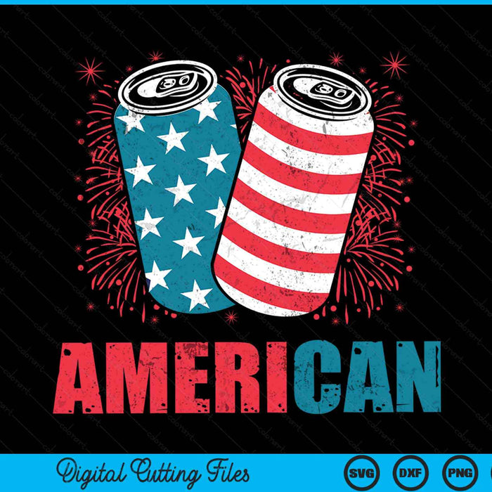 American 4th of July beer patriotic USA flag SVG cut file