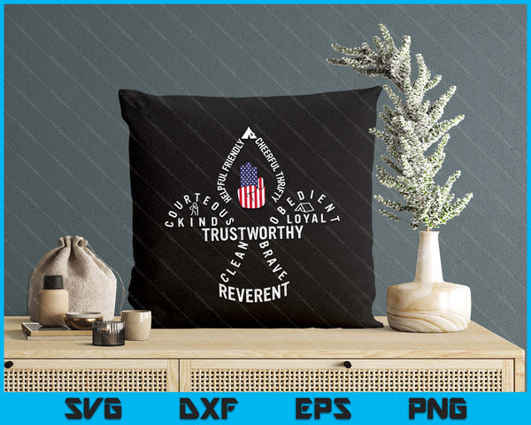 America Flag Scouting Law SVG PNG Digital Cutting File