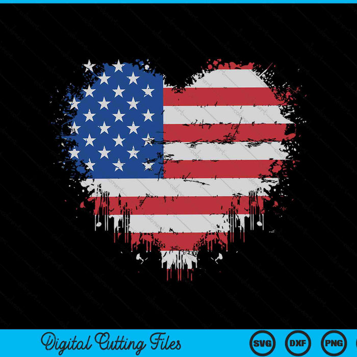 America love flag USA heart 4th of July SVG cut file