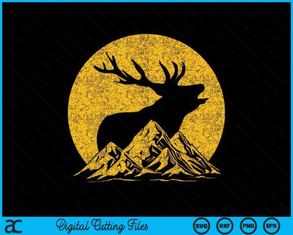 American Elk Hunter Dad Vintage Retro Bow Hunting SVG PNG Digital Cutting Files