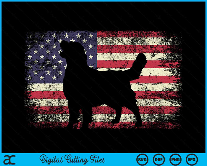 Amerikaanse vlag 4 juli Golden Retriever SVG PNG digitale snijbestanden