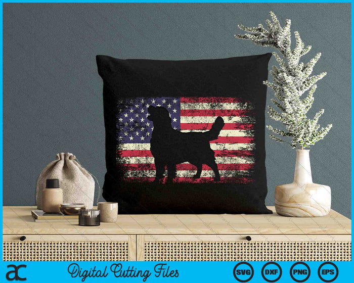 American Flag 4th of July Golden Retriever SVG PNG Digital Cutting Files
