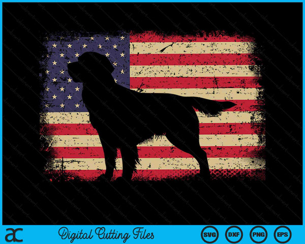 Amerikaanse vlag 4 juli Golden Retriever vader moeder hondenliefhebber SVG PNG digitale snijbestanden