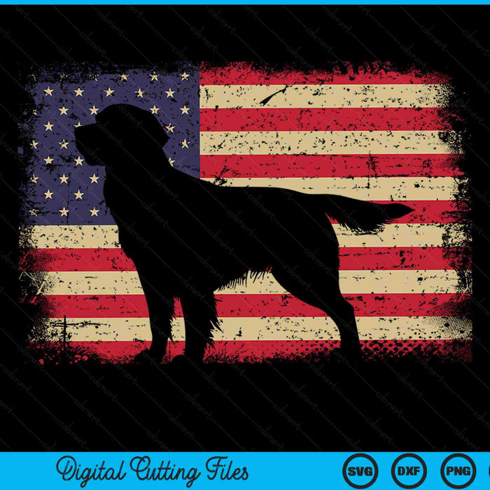 American flag 4th of July golden retriever dad mom dog lover SVG cut file