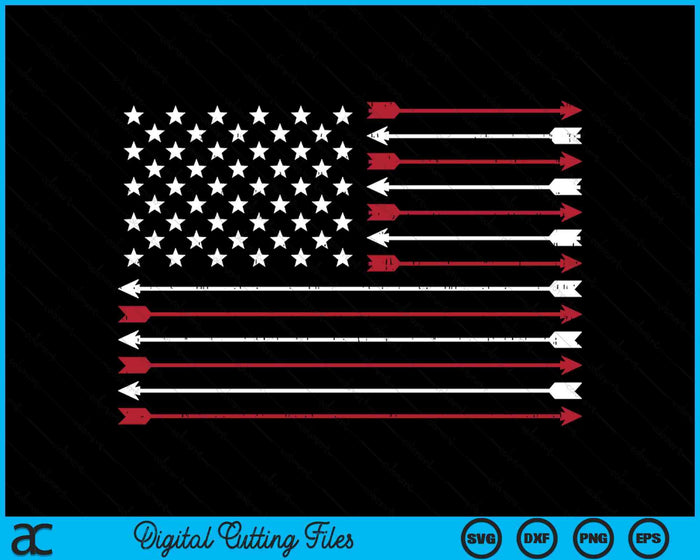 American Flag Arrow Hunting Archery USA Hunter Archer Gift SVG PNG Digital Cutting Files