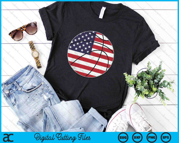 American Flag Basketball Men Women Kids SVG PNG Digital Cutting File - on a t-shirt