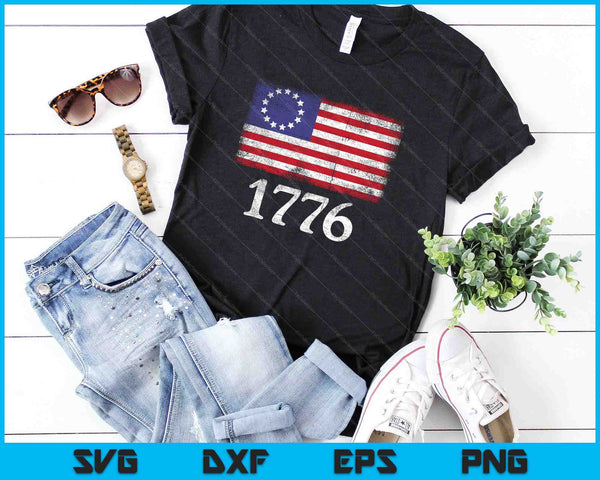 American Flag Betsy Ross 1776 Men Women SVG PNG Digital Cutting Files - on a t-shirt