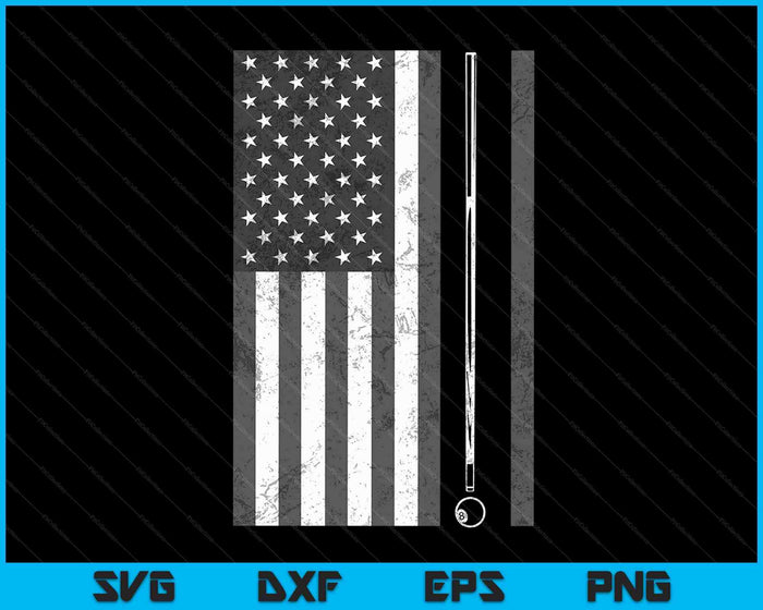 Amerikaanse vlag biljartstick schattig tafelspel SVG PNG digitale snijbestanden