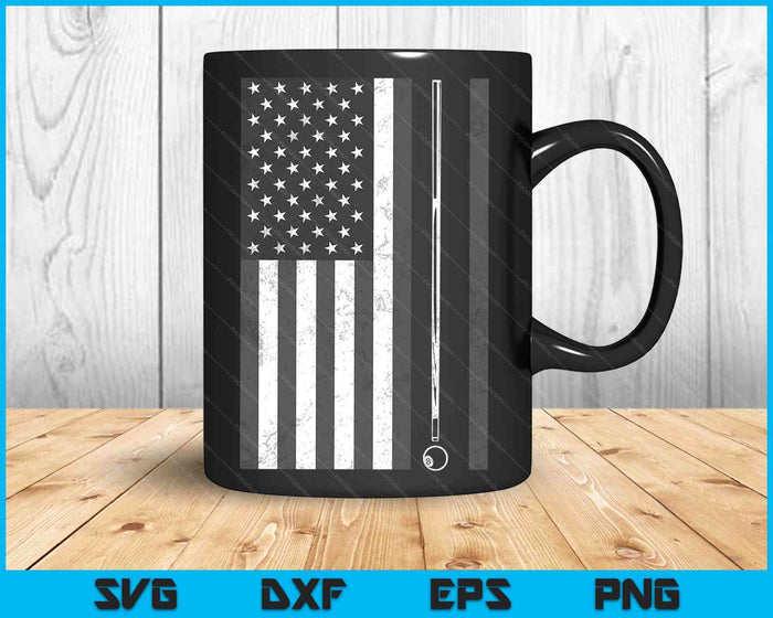 American Flag Billiard Stick Cute Table Game SVG PNG Digital Cutting Files