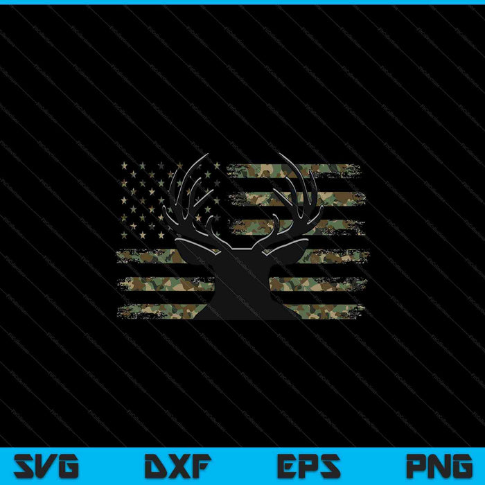 American Flag Camouflage Outdoor Antlers Deer SVG PNG Digital Cutting Files