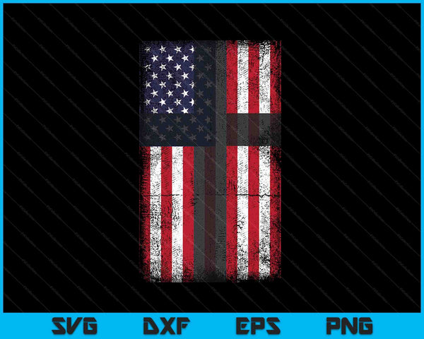 Cruz de bandera americana para cristianos patrióticos Dios Fe SVG PNG Archivos de corte digital