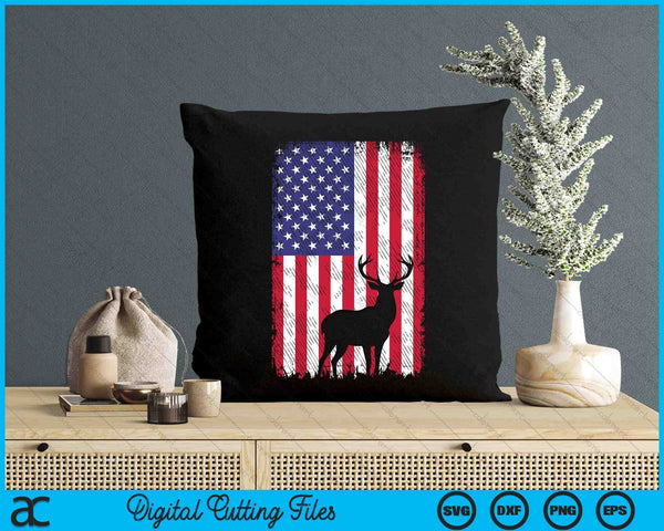 American Flag Deer Elk Hunting USA Patriotic Hunter SVG PNG Digital Printable Files