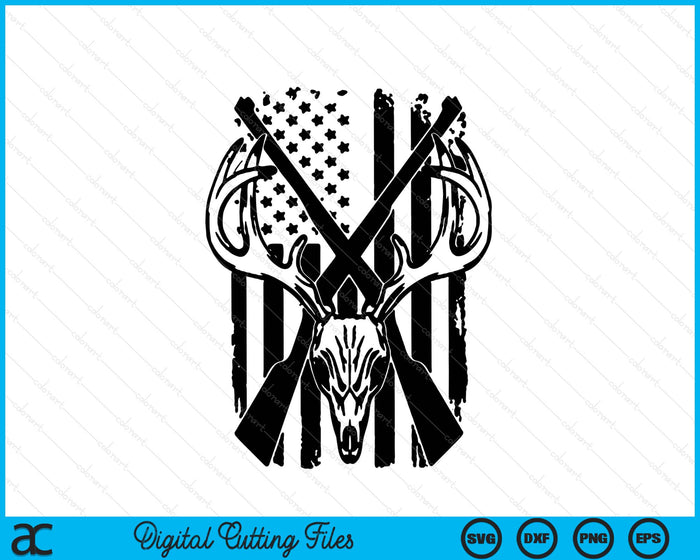 American Flag Deer Hunting SVG PNG Digital Cutting Files